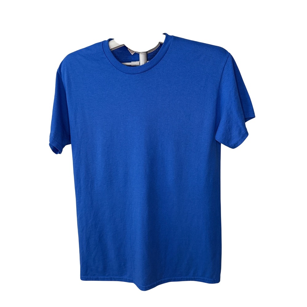 Gildan DryBlend Mens T-Shirt Medium Royal Blue Short Sleeve Crew Neck‎ Solid Tee